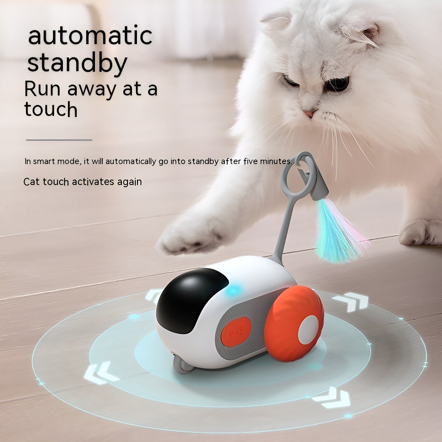 Smart cat chaser toy with remote control for interactive play between pets and owners.