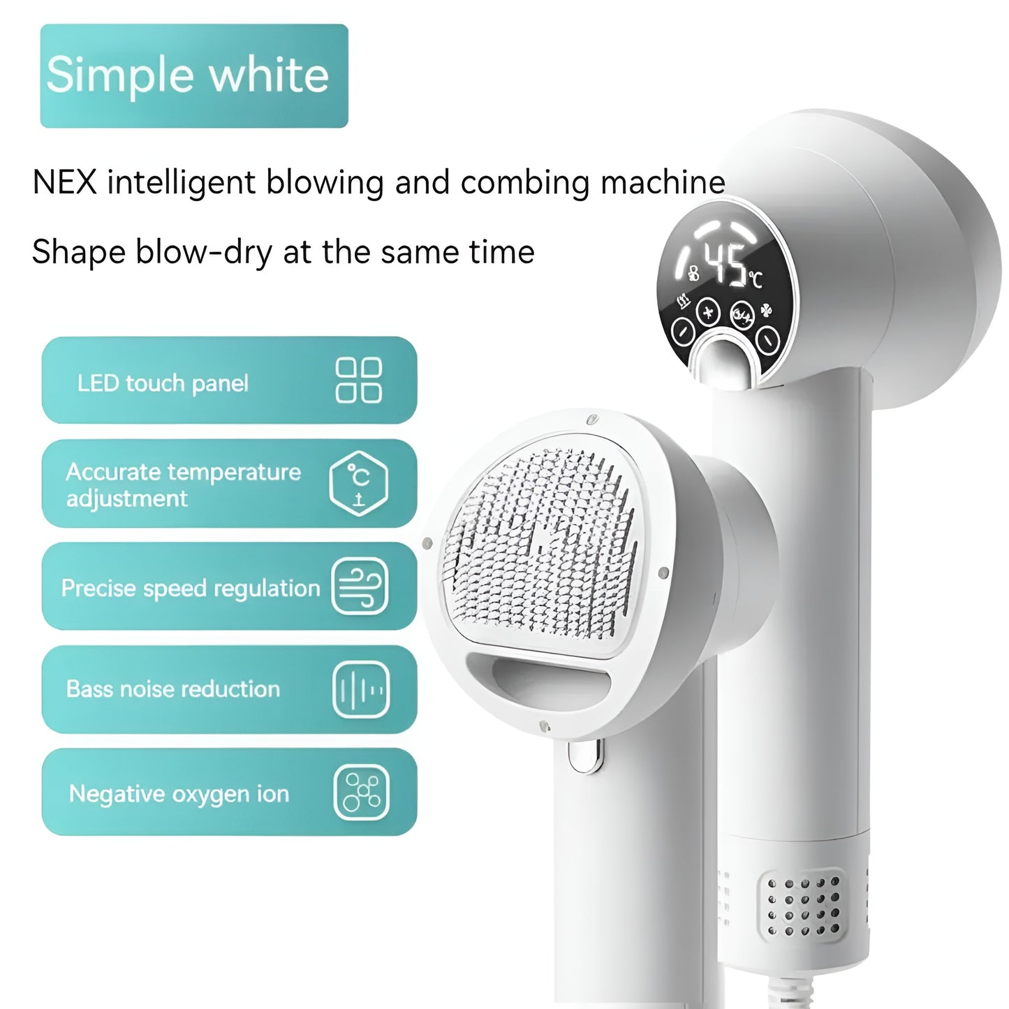 Electric pet cleaning dryer comb that detangles while drying for deep care.