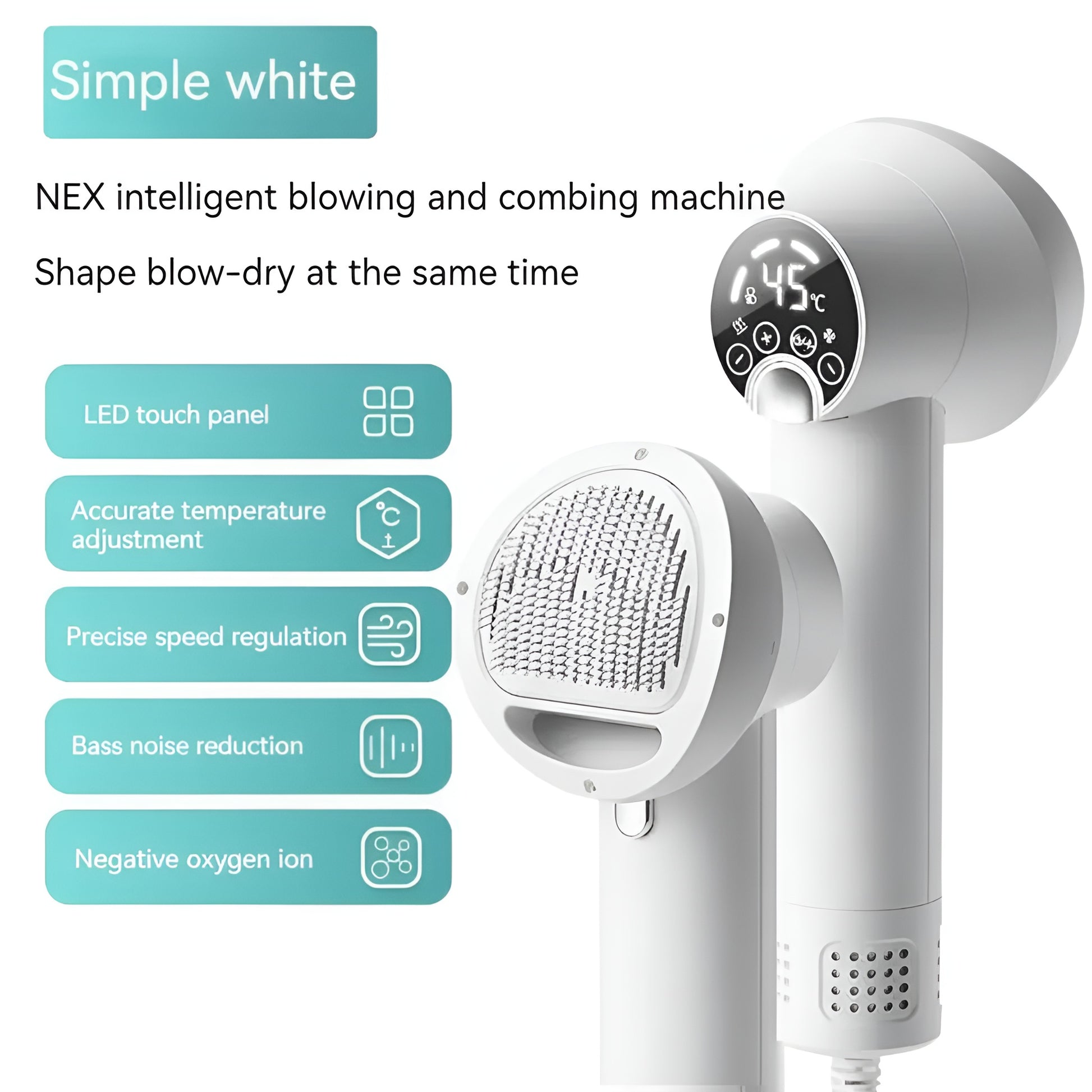 Electric pet cleaning dryer comb that detangles while drying for deep care.