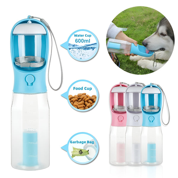 Durable and leak-proof pet water dispenser designed for easy one-handed use during walks.