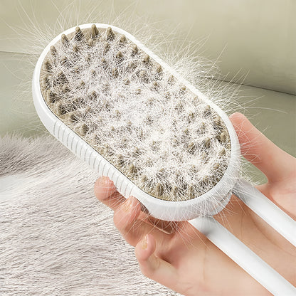 Luxury pet steam comb in earthy tones for professional home grooming results.