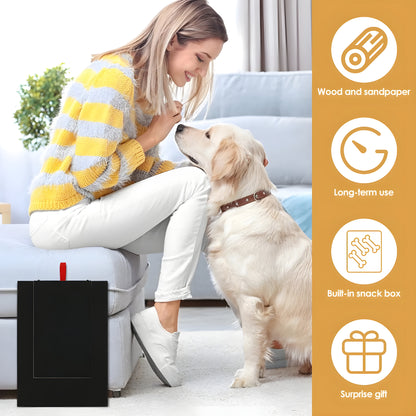 Wooden Dog Nail Scratch Board with Treat Box