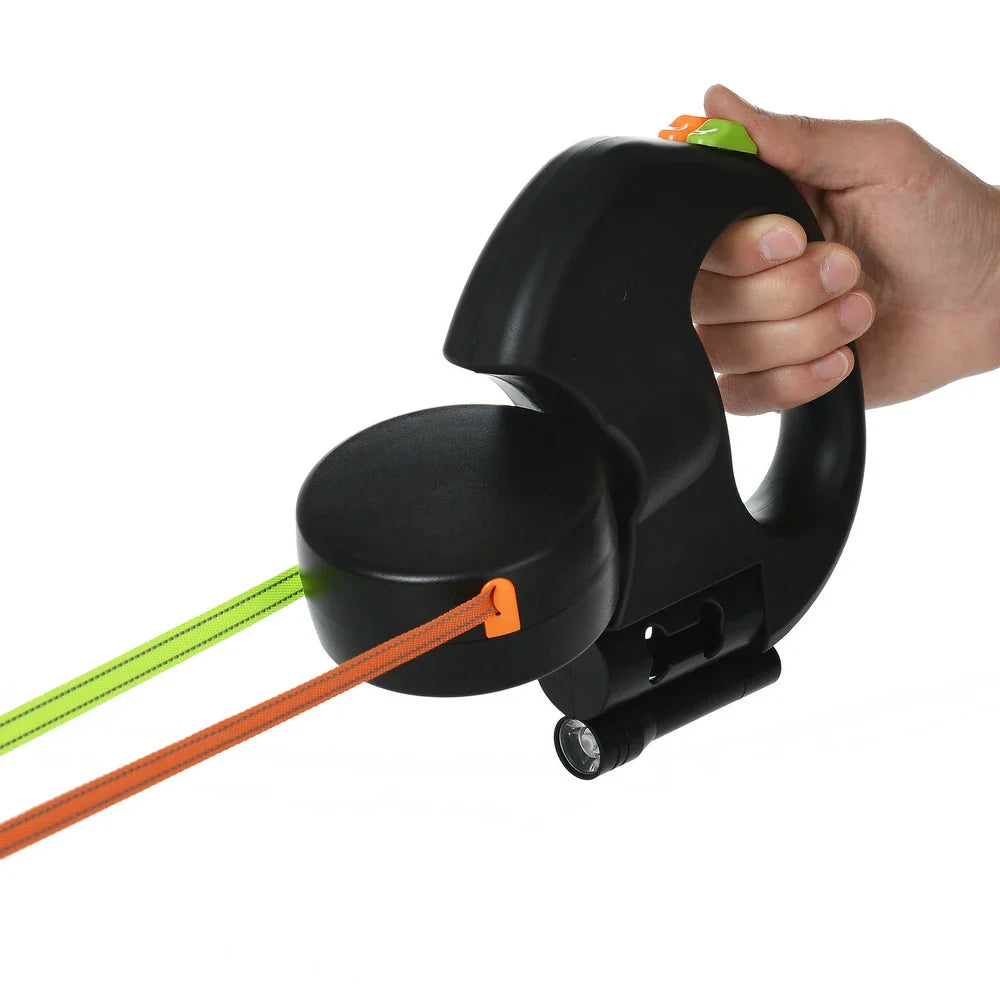 Weather-resistant dual dog leash made with premium ABS and durable nylon.